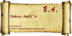 Babos Agád névjegykártya